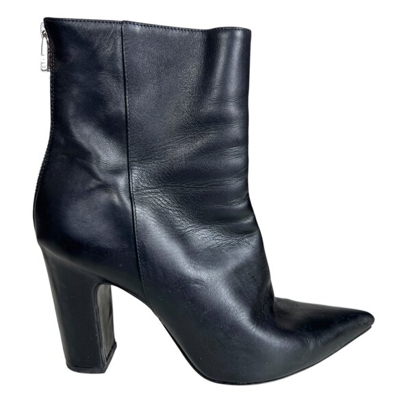 Barbara Bui Leather Back Zipper Ankle Boots Pointed Toe in Black Italy Size 40 - Picture 7 of 11